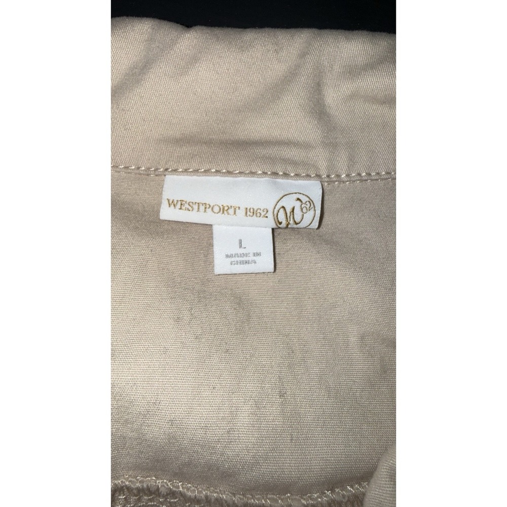 Westport 1962 Womens BEIGE DOUBLE Snap Button Chest Pockets Spring Jacket Large - Picture 7 of 9